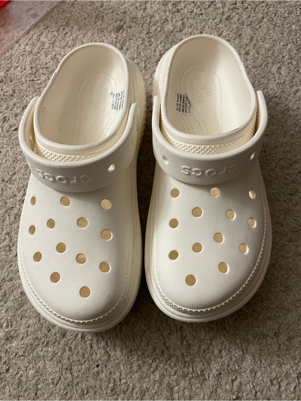 White Platform Crocs